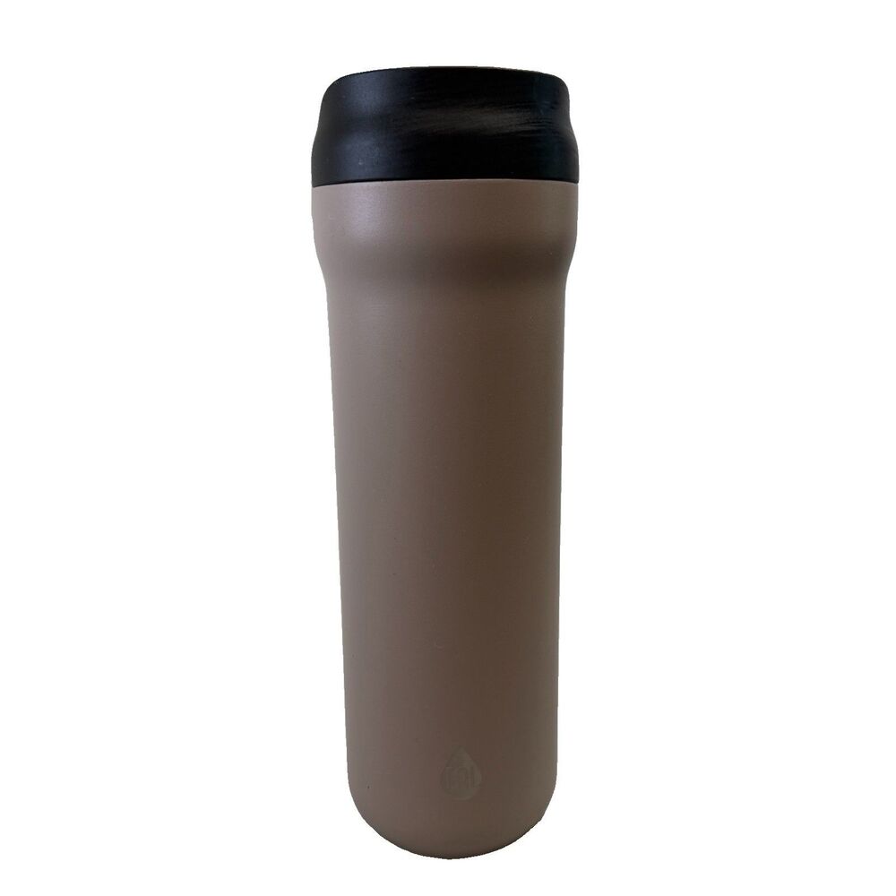 TAL 16oz Java Taupe Tan Handleless Insulated Stainless Coffee Travel Mug EUC